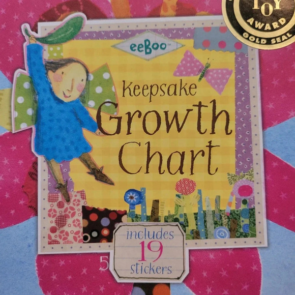 eeBoo Keepsake Floral Growth Chart with Milestone Stickers New Open Box - Picture 2 of 13
